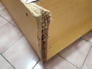 Particle board falling apart